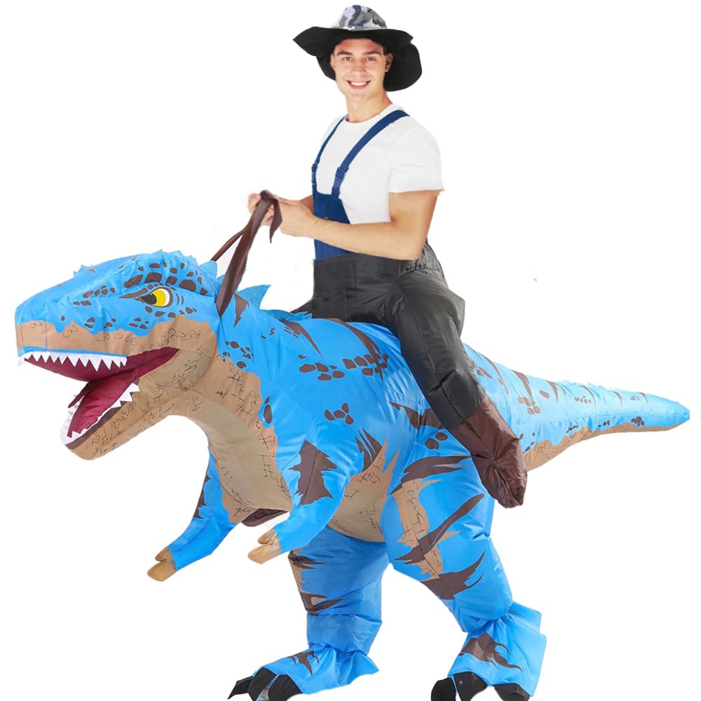 Costume Dinosauro Gonfiabile Per Adulti E Bambini | Verde Con Ventola Inclusa | Per Halloween, Feste E Cosplay - Foto 10