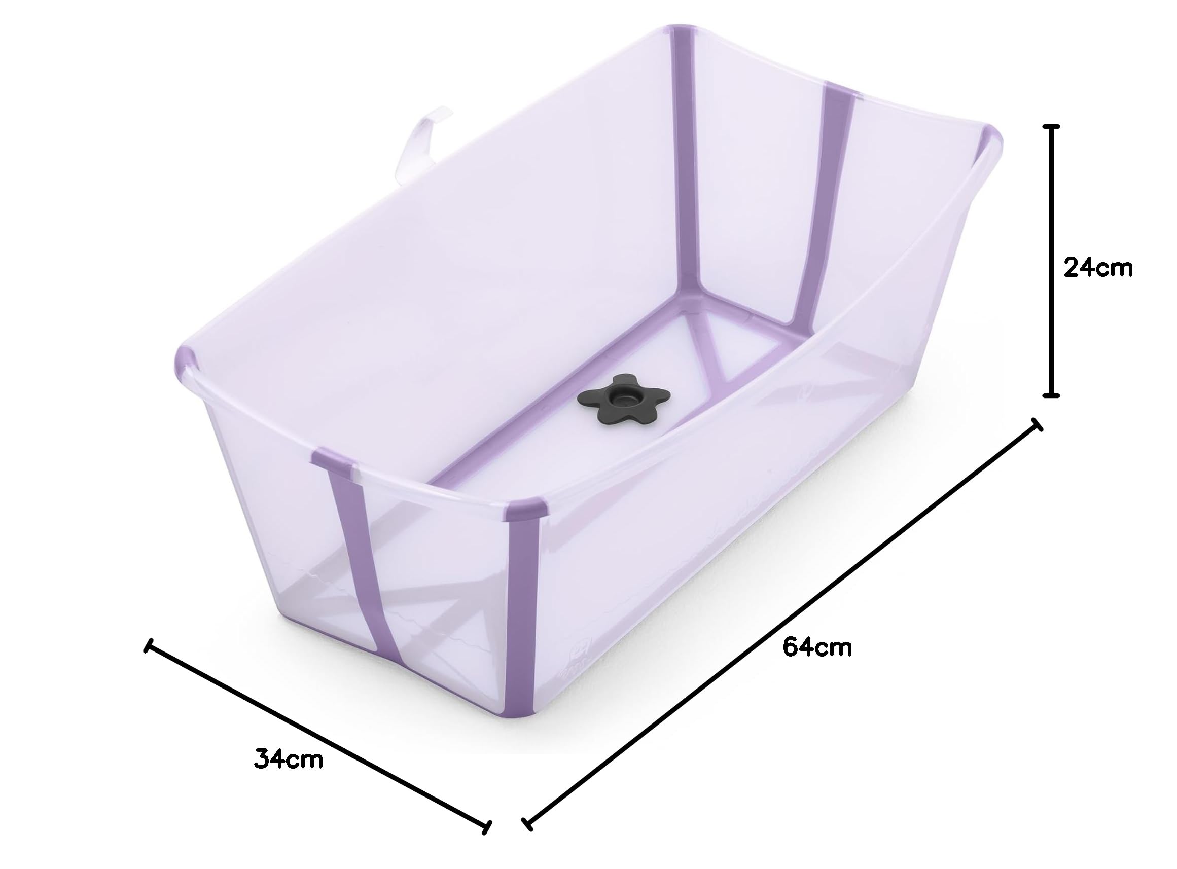 Stokke Flexi Bath, Lavender - 64 x 24 x 34 cm - Faltbare Babybadewanne für Neugeborene und Babys - Leicht, robust & einfach zu verstauen - Praktisch für zu Hause oder auf Reisen