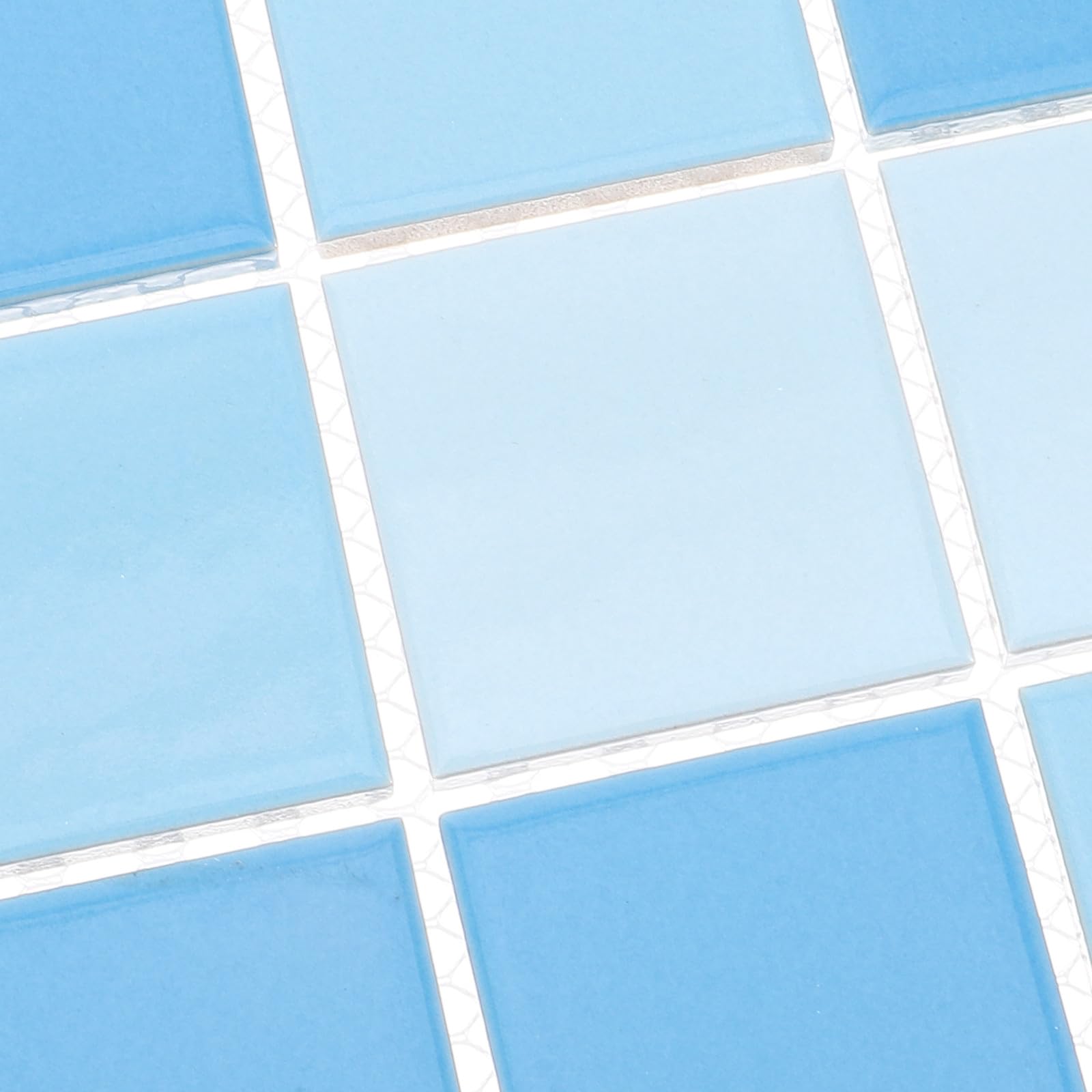 Azulejos Cerámicos para Piscinas 48 Piezas Brillo Azul Mosaico sin Juntas 4X4 CM Baldosas Decorativas para Reparación y Revestimiento de SPA Baño y Piscina