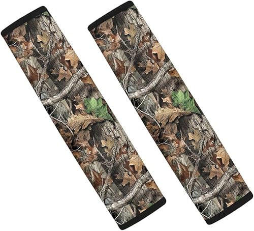 LedBack Funda para cinturón de seguridad de automóvil con estampado de camuflaje, almohadillas para cinturón de seguridad de hombro, almohadilla