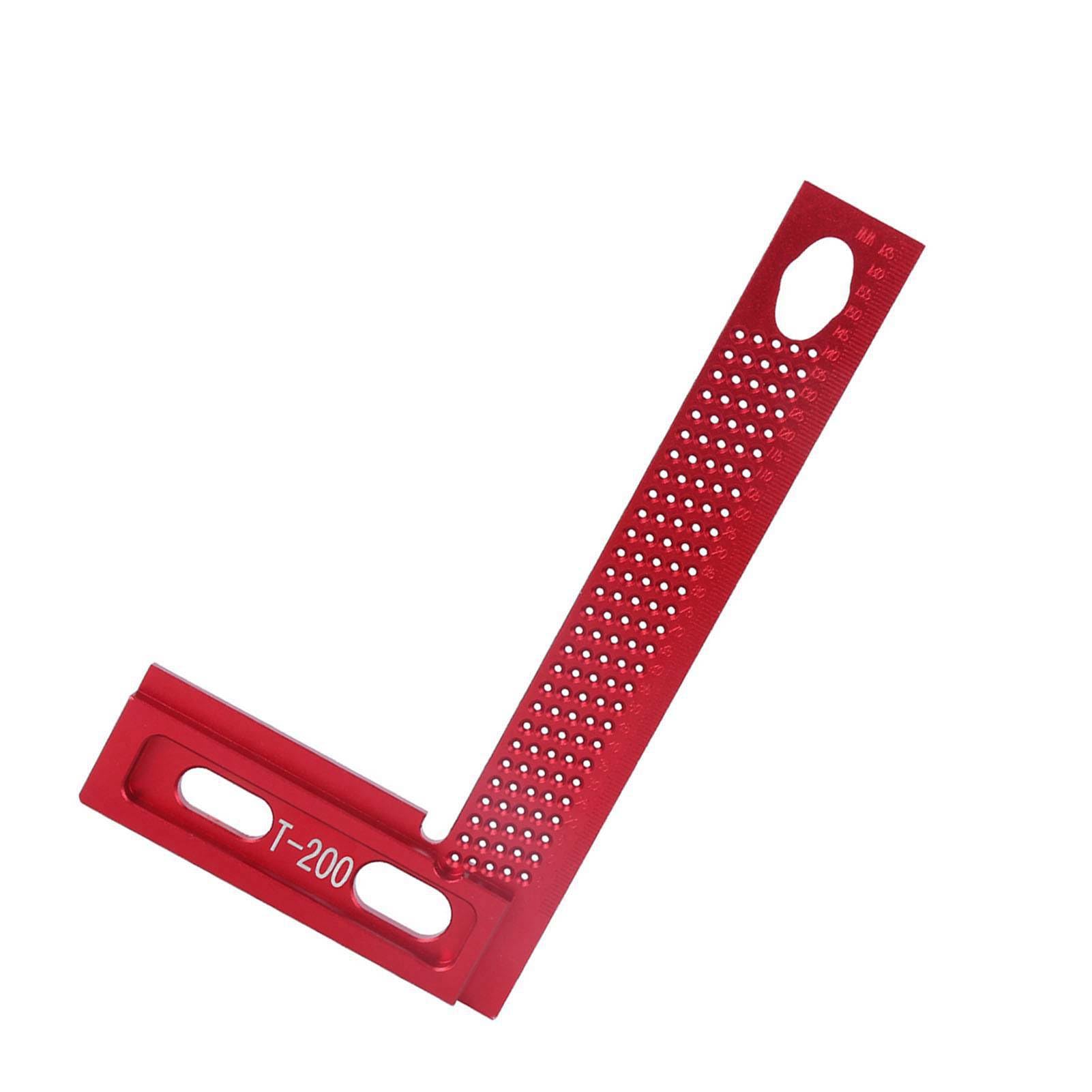 KIMISS Regla de Orificio de Aleación de Aluminio Resistente Al Desgaste, Herramienta de Medición de Trazado de Carpintería, Regla Escuadra Tipo T de 12 Pulgadas, Ideal para