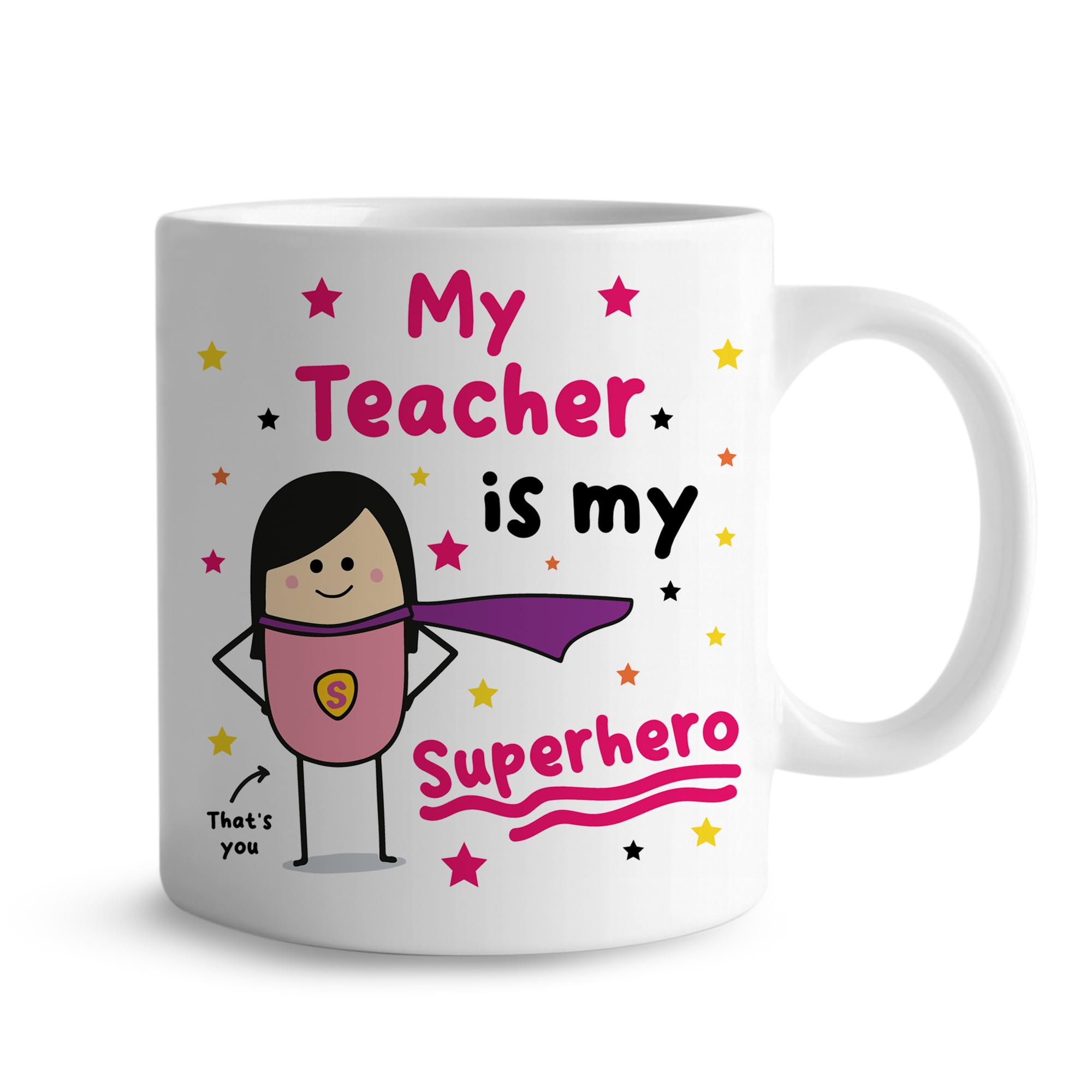 RED OCEAN Gift for Teacher Mug Thank You Gift My Superhero Teacher Appreciation to Say Thank You Gifts for Women Novelty Leaving Keepsake