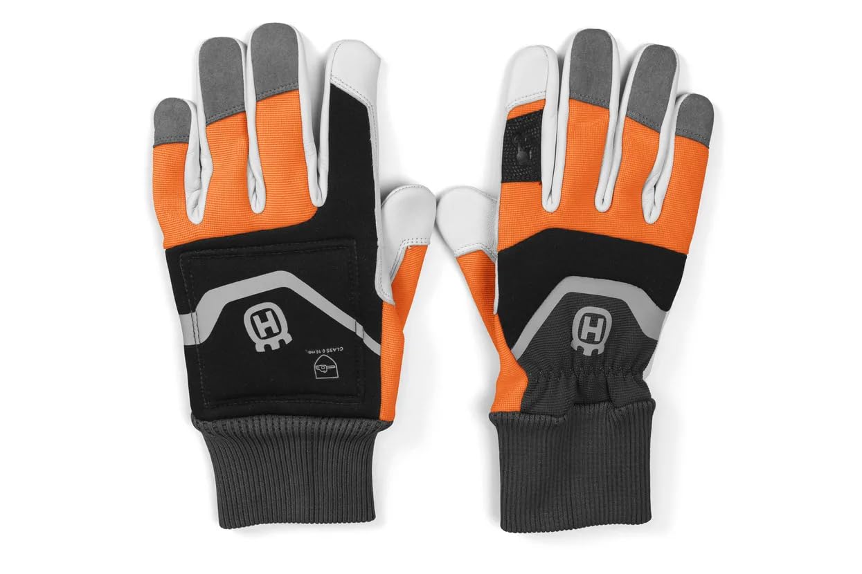 HUSQVARNA High safety and long lasting Anti-Cut Gloves, touch screen. Work gloves, stable grip, high visibility; ideal for pruning, trimming and garden maintenance - Size 9