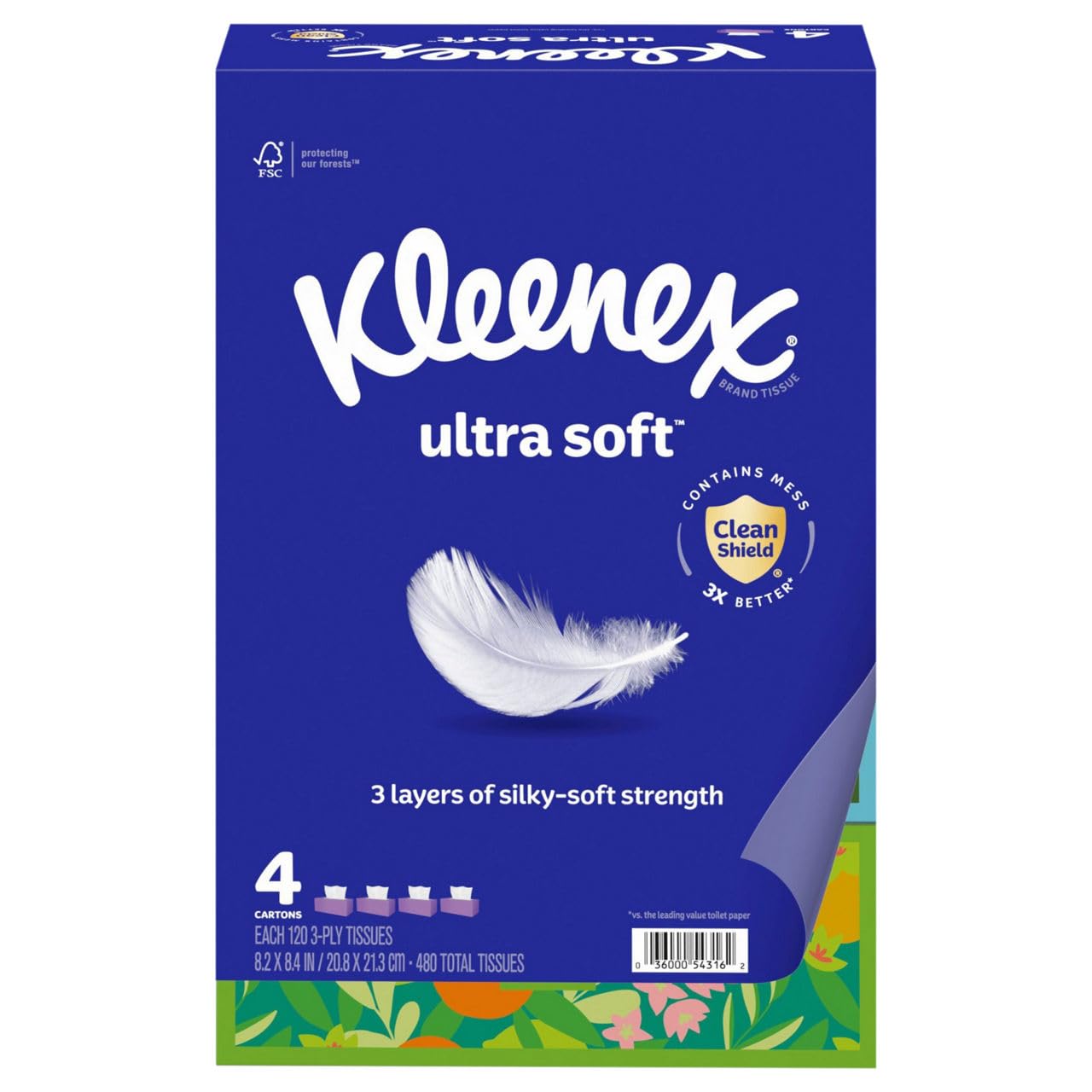 Kleenex Ultra Soft 3-Ply Tissues Softly Comforts Skin 4 Pack
