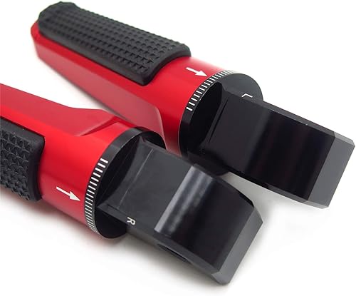 Miniatura 7 de HongK - Juego de estriberas ajustables traseras rojas para pedal de pasajero compatibles con YZF TMAX XMAX N-MAX FZ1FZ6 XJR13001200 MT03MT07MT09MT10