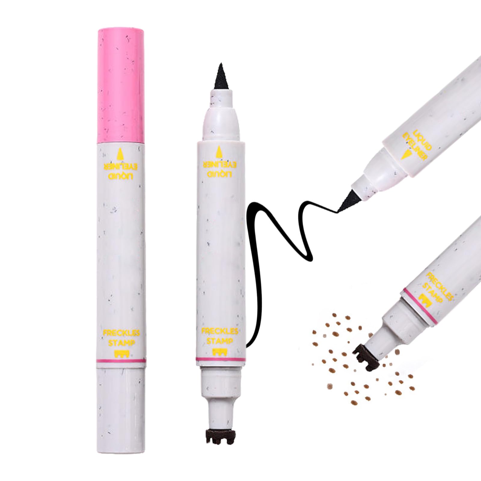 Dual-Ended Liquid Eyeliner Pen with Freckle Stamp Tool
