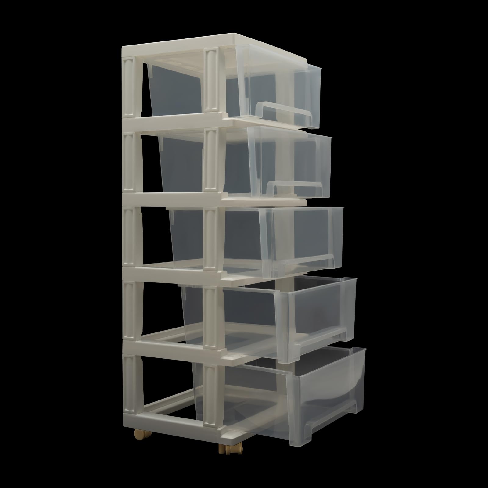 Schubladenschrank 5 Schubladen Kunststoff Weiß Büro-Wohnzimmer-Organisationstruhe Schreibtisch Organizer für Schlafzimmer Bad Schule & Büro