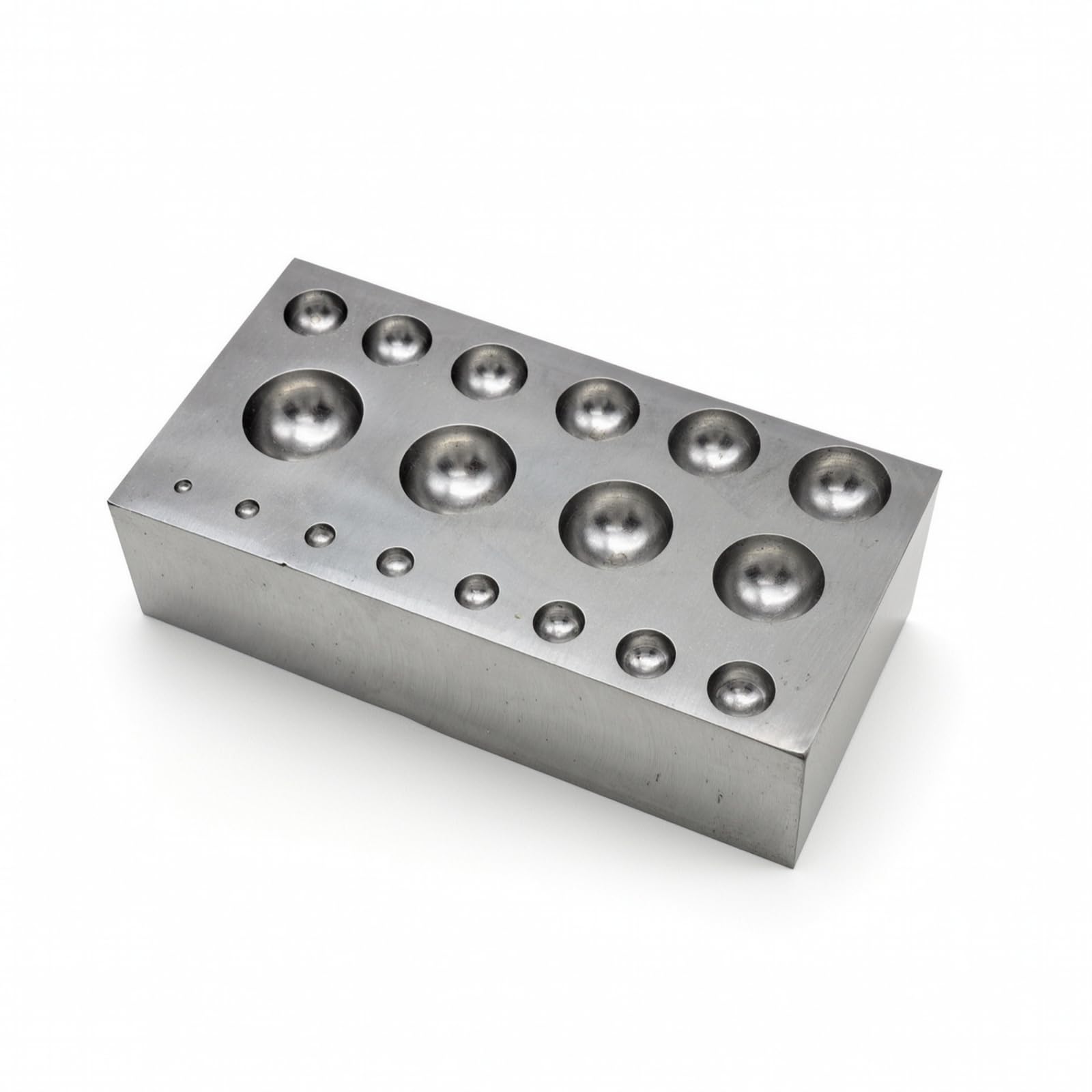 Jewelry Forming Anvil Schmuckamboss Formblock Treibblock Richtblock aus Stahl mit Polierten Hohlmulden für Präzises Formen Und Glätten für, C-Modell 120x60x30mm, 1540g, Lochgrößen 3-20mm