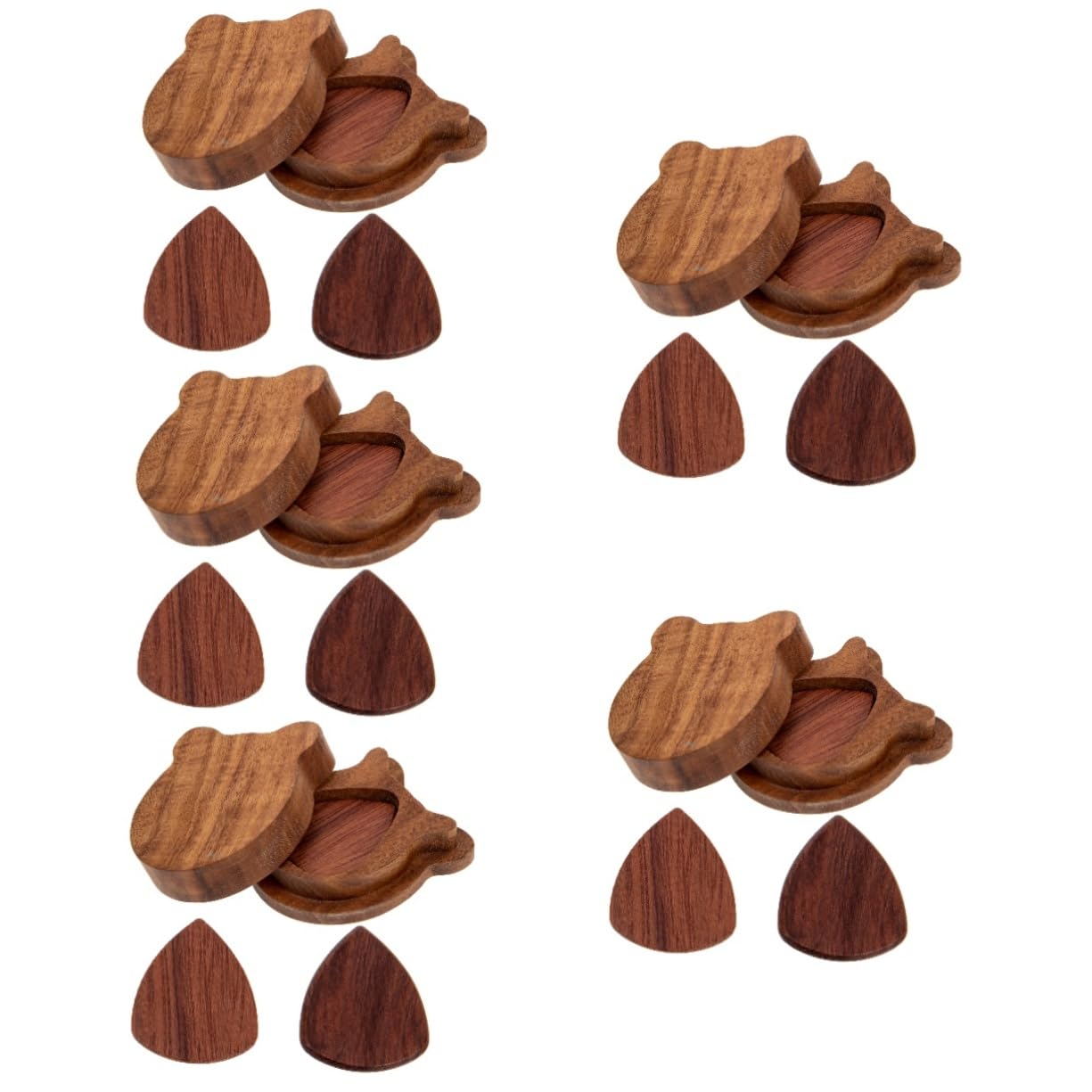 ifundom 5sätze Multipurpose Wooden Guitar Pick Holder Mit Natürlichen Plektren Praktische Und Langlebige Holzkonstruktion Für Akustik Und Folk-Gitarren Ergonomisches Design Für