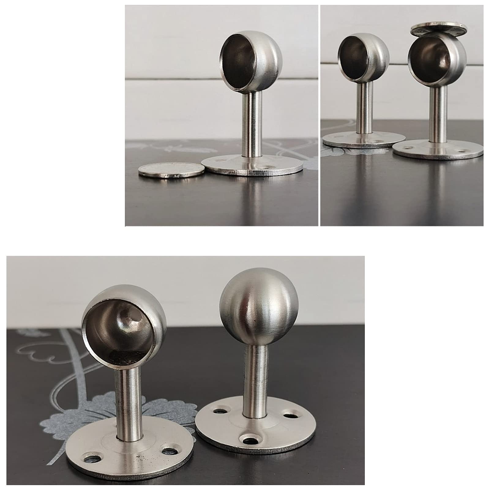 Portasciugamani in acciaio inox SUS 304 di alta qualità, 100 cm, da parete, rotondo, finitura argento, per bagno e cucina, durevole, con viti incluse