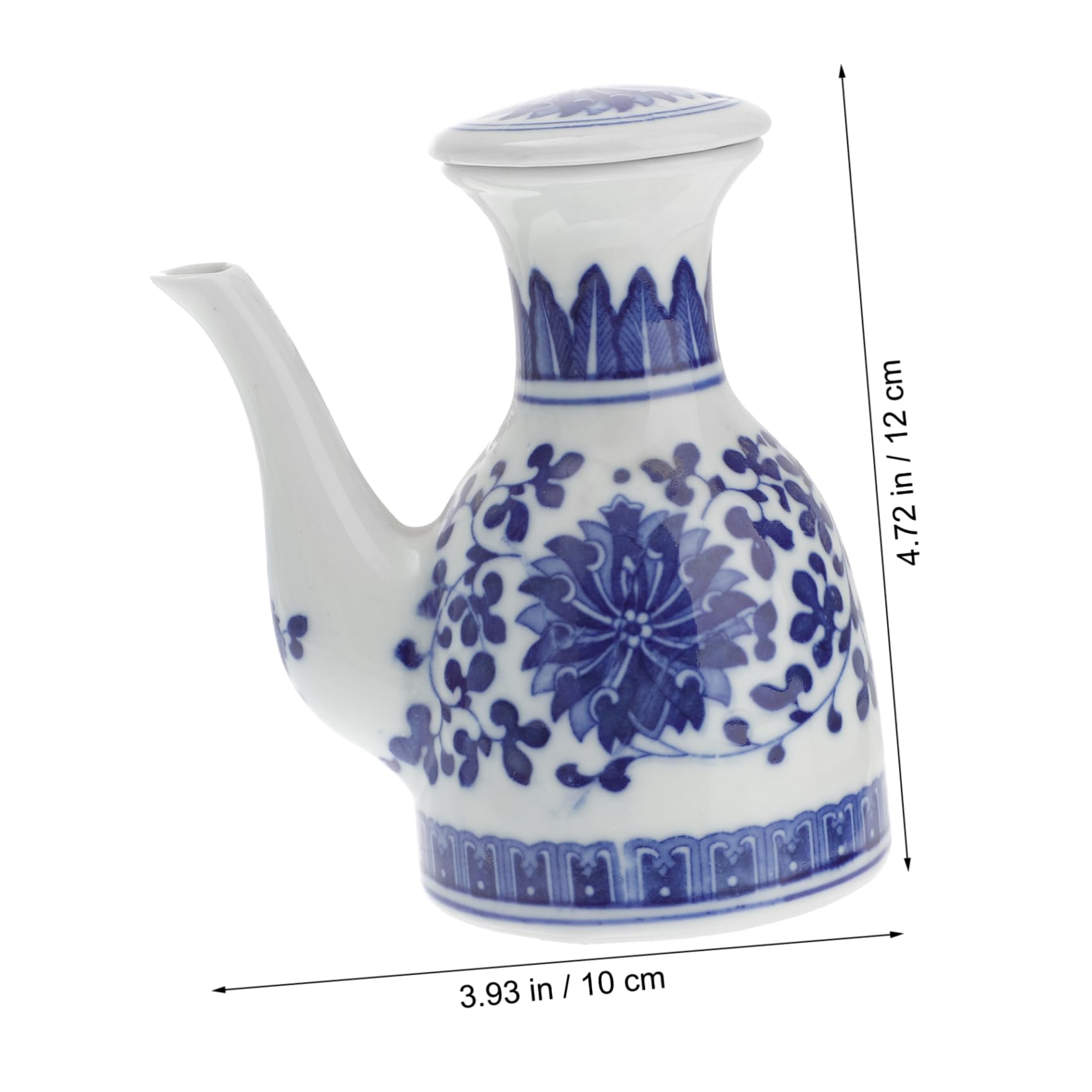 SMASOLO Ceramic Vinegar Bottle with Spout Condiment Container for Oil Soy Sauce Dressings for Kitchen Storage and Restaurant Use Unique Floral Design Easy Dispensing