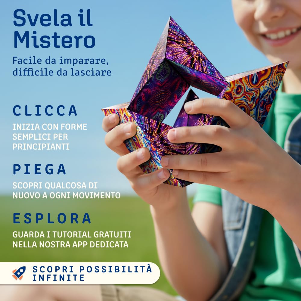 Shashibo Cubo Antistress - Gioco Bambini Pluripremiato e Brevettato con 36 Magneti in Terre Rare - Antistress Cubo 3D - Oltre 100 Forme Diverse (Spaced out)
