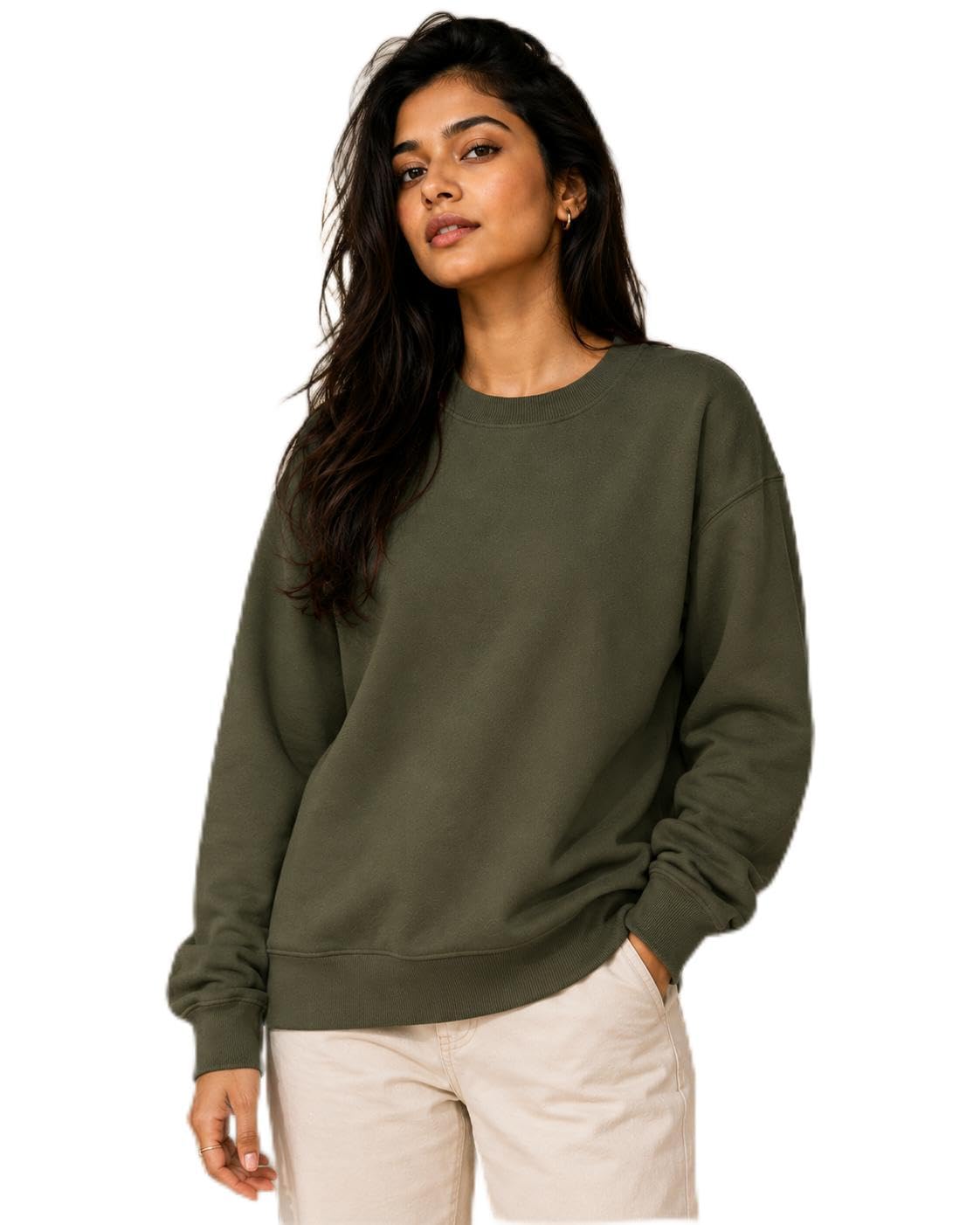 Women Regular Fit Fleece Sweatshirt-picture-49