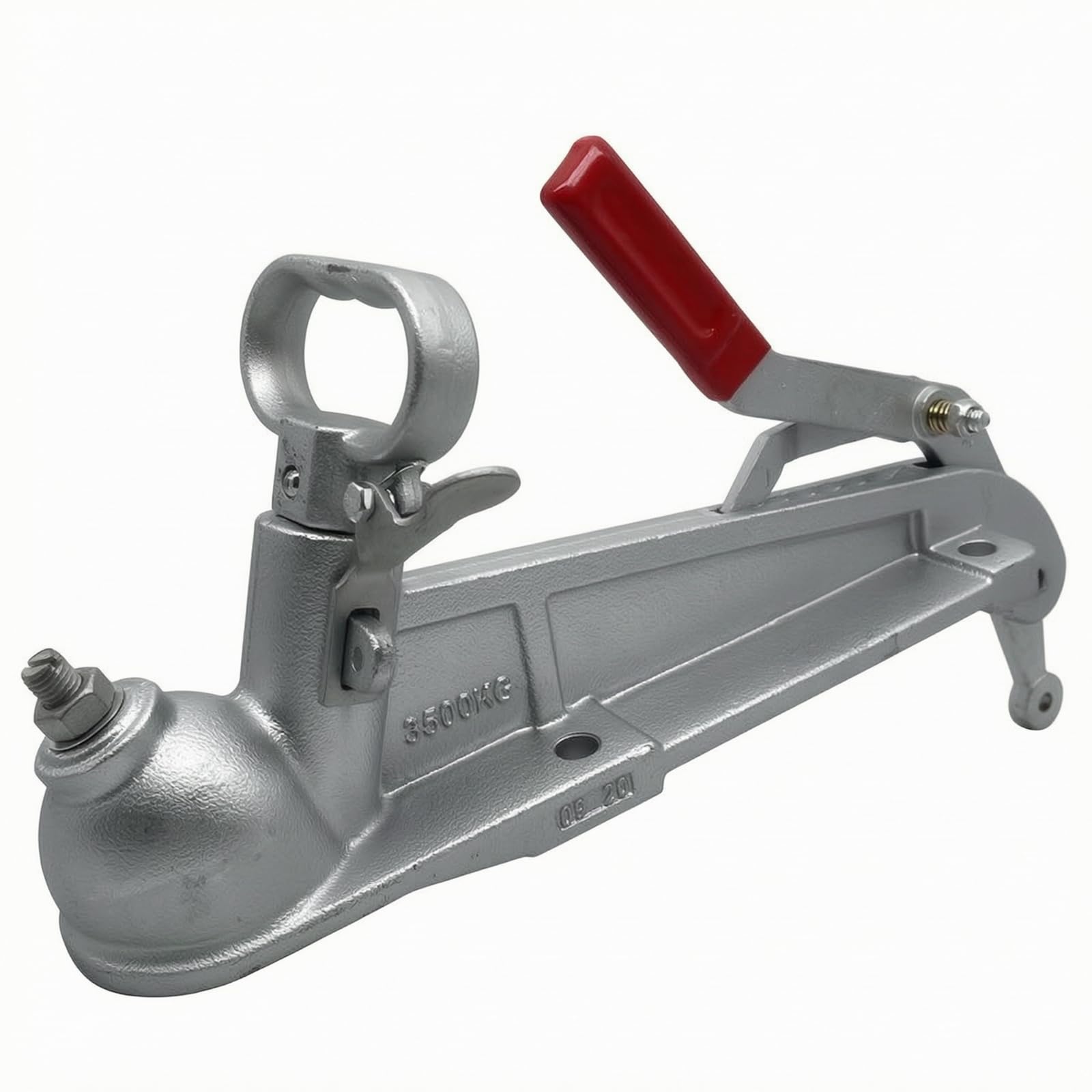 Baoblaze Pieza Acoplamiento para Remolque con Freno Electrico y Palanca Manual Roja con Carcasa Metal Plateado con Huecos Pretaladrados Acuado para s Remolque Comercial y Agrícola