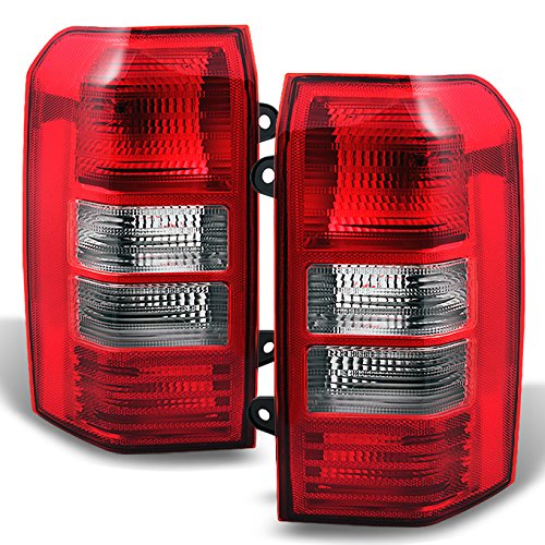 AKKON - For 2008-2017 Jeep Patriot Red Clear Tail Lights Brake Lamps Driver Left + Passenger Right Side Replacement Pair