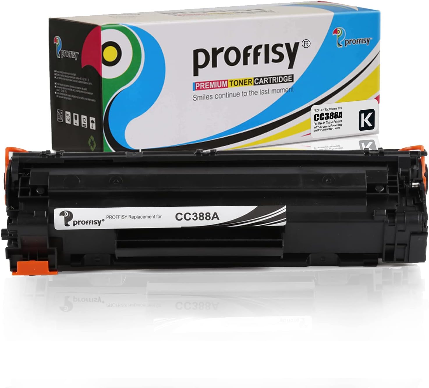 proffisy 88A Toner Cartridge, CC388A Toner Compatible with HP Laserjet Printers P1007,P1106,P1108,P1008,M1213nf MFP,M1136 MFP,M126nw MFP,M1216,M1218nfs, M128fw MFP,M128fn MFP,M226DW,M202DW-1 PCS