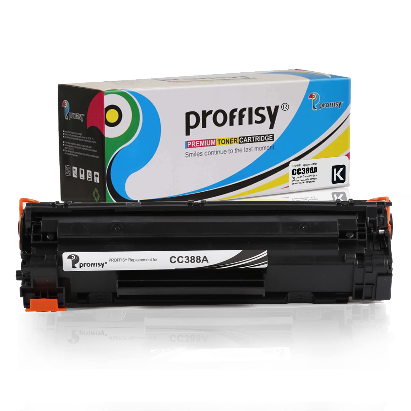 proffisy 88A Toner Cartridge, CC388A Toner Compatible with HP Laserjet Printers P1007,P1106,P1108,P1008,M1213nf MFP,M1136 MFP,M126nw MFP,M1216,M1218nfs, M128fw MFP,M128fn MFP,M226DW,M202DW-1 PCS