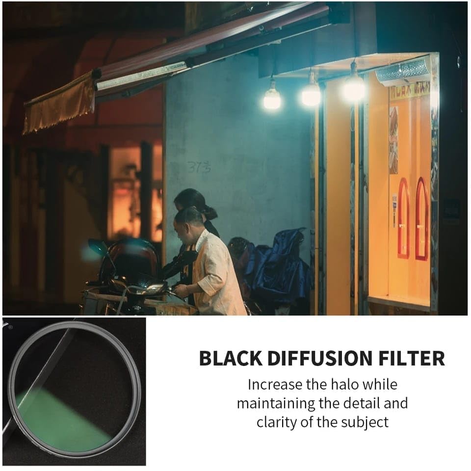 Image of GetZget 52mm Black Soft Lens Nd Filter Compatible with iPhone 13 /14 / 15 & Plus, Vivo X90 Mobile Cover, DSLR Camera (Black Soft Filter, 52mm)