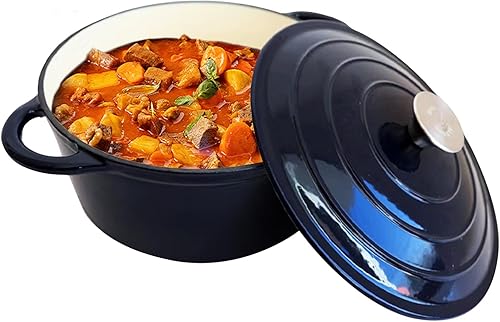 Miniatura 7 de Vivicreate Horno holandés de hierro fundido esmaltado de 9.6 cuartos de galón, color degradado rojo, olla de hierro fundido (9.6 QT)