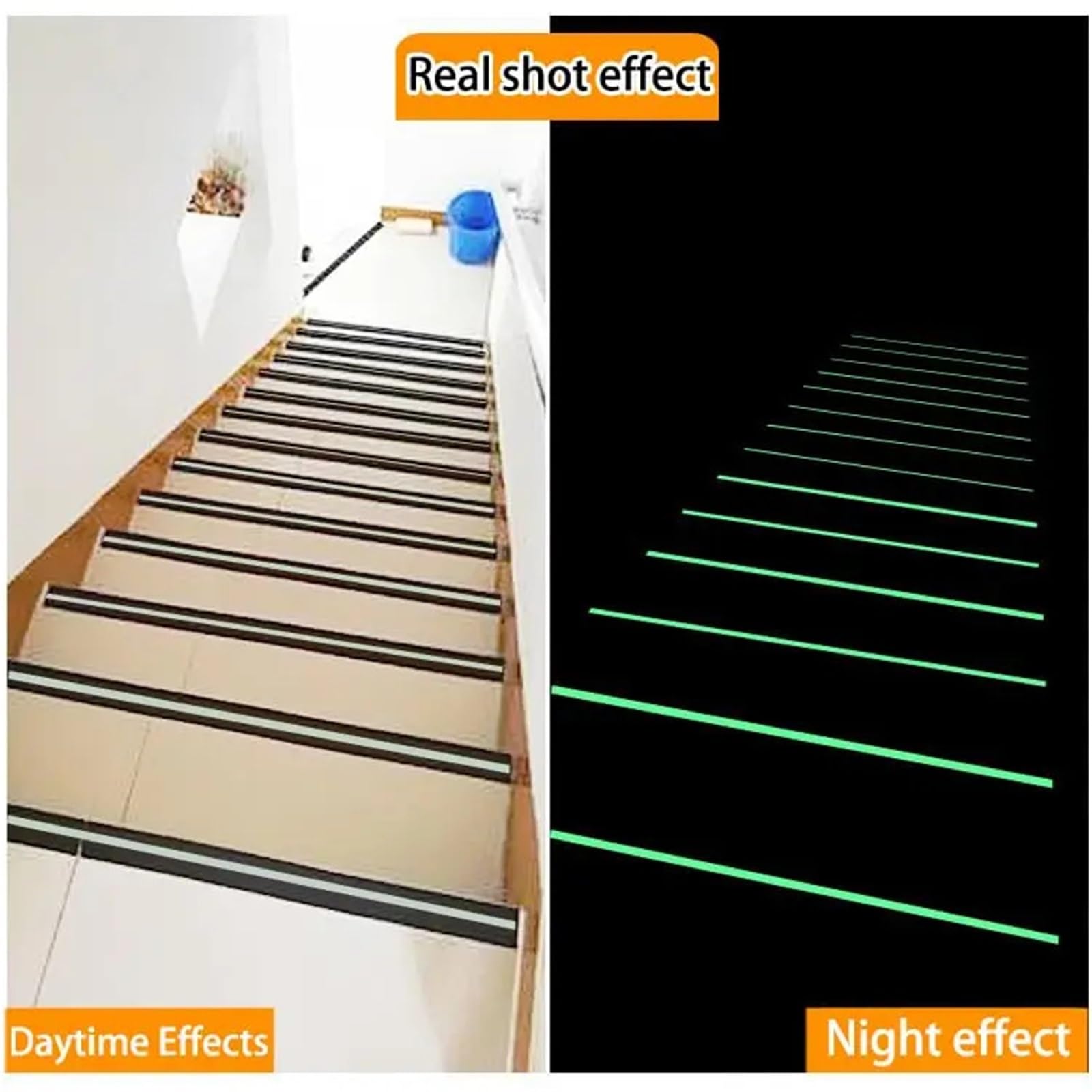 Nastro Antiscivolo Luminoso Da 2 Pezzi per Gradini | Nastro reattivo ai raggi UV Nastro fluorescente adesivo fluorescente for feste