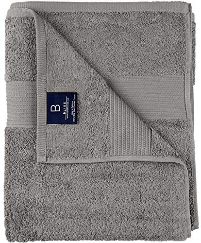 Image of Bumble Towels Bliss Luxury Bath Towels Set - 34 inch x 56 inch Extra Large Bath Sheet - 650 GSM - Soft Combed Cotton, Absorbent (Grey, 4 Pack)