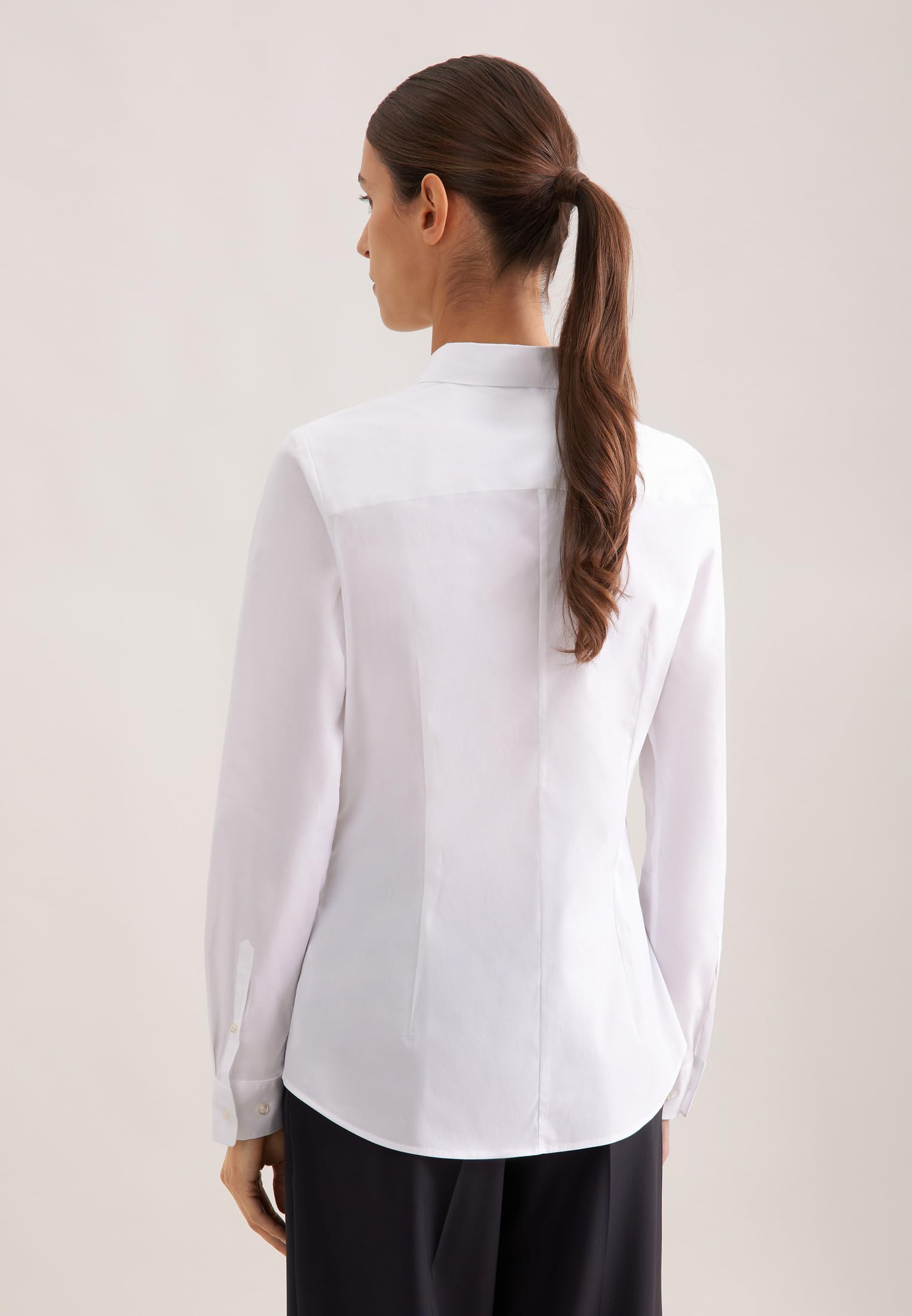 Seidensticker Camicetta da donna - camicetta da città - camicetta a camicia - vestibilità regolare - manica lunga - tinta unita - 100% cotone