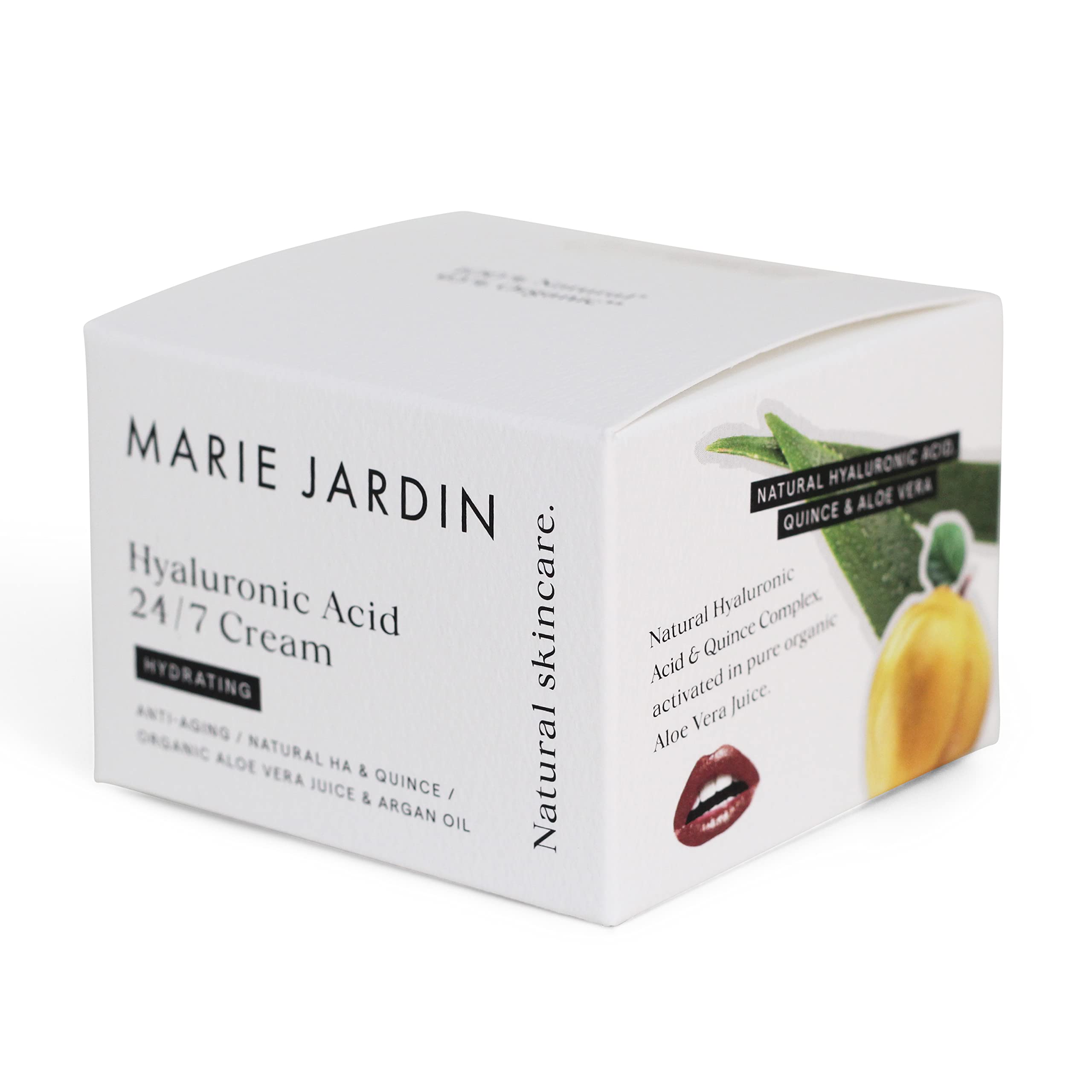 MARIE JARDIN – krem hialuronowy 50 ml, krem nawilżający z aloesem i pigwą, krem na dzień i na noc, naturalny kosmetyk do twarzy, szyi, dekoltu, oczu – przeciwzmarszczkowy, dla kobiet i mężczyzn (2)