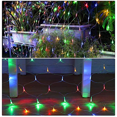 9.8ft x 6.6ft 200LED net Lights, Outdoor Christmas Decorative mesh Lights with 8 Working Modes for Holiday, Party, Wedding, Garden, Christmas Decorations (Multicolor)