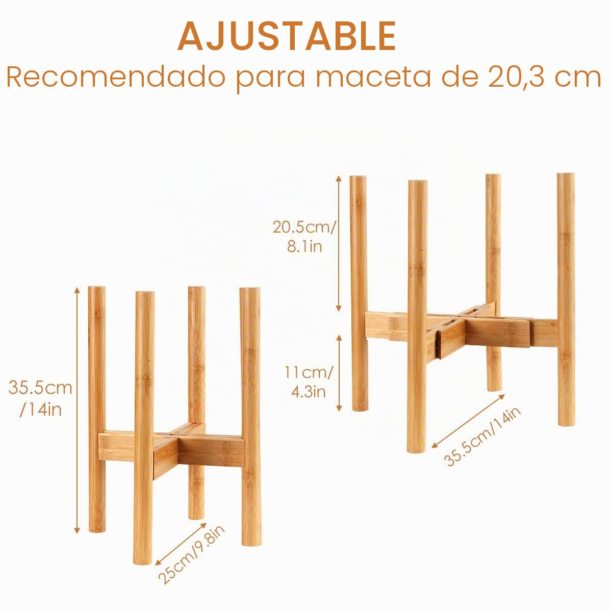 Soporte para Plantas Ajustable,Soporte de Plantas Expandible Retro Soporte para Exhibición de Macetas, Moderno Soporte para Macetas de Flores para Interior y Exterior