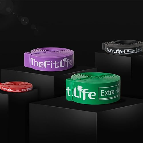 Miniatura 6 de TheFitLife Bandas de asistencia para dominadas, bandas de resistencia para entrenamiento, bandas largas de entrenamiento para ejercicio, banda de