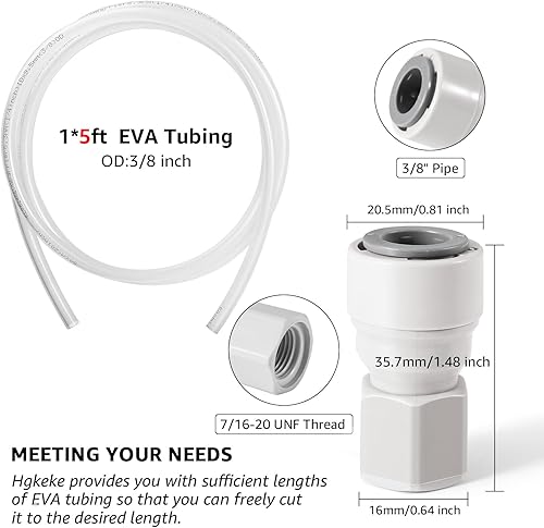 Miniatura 2 de Hgkeke Línea de gas de cerveza de 5 pies Línea de cerveza 716-20UFN Qiuck desconector y 38 pulgadas OD EVA línea de gas de cerveza para regulador de