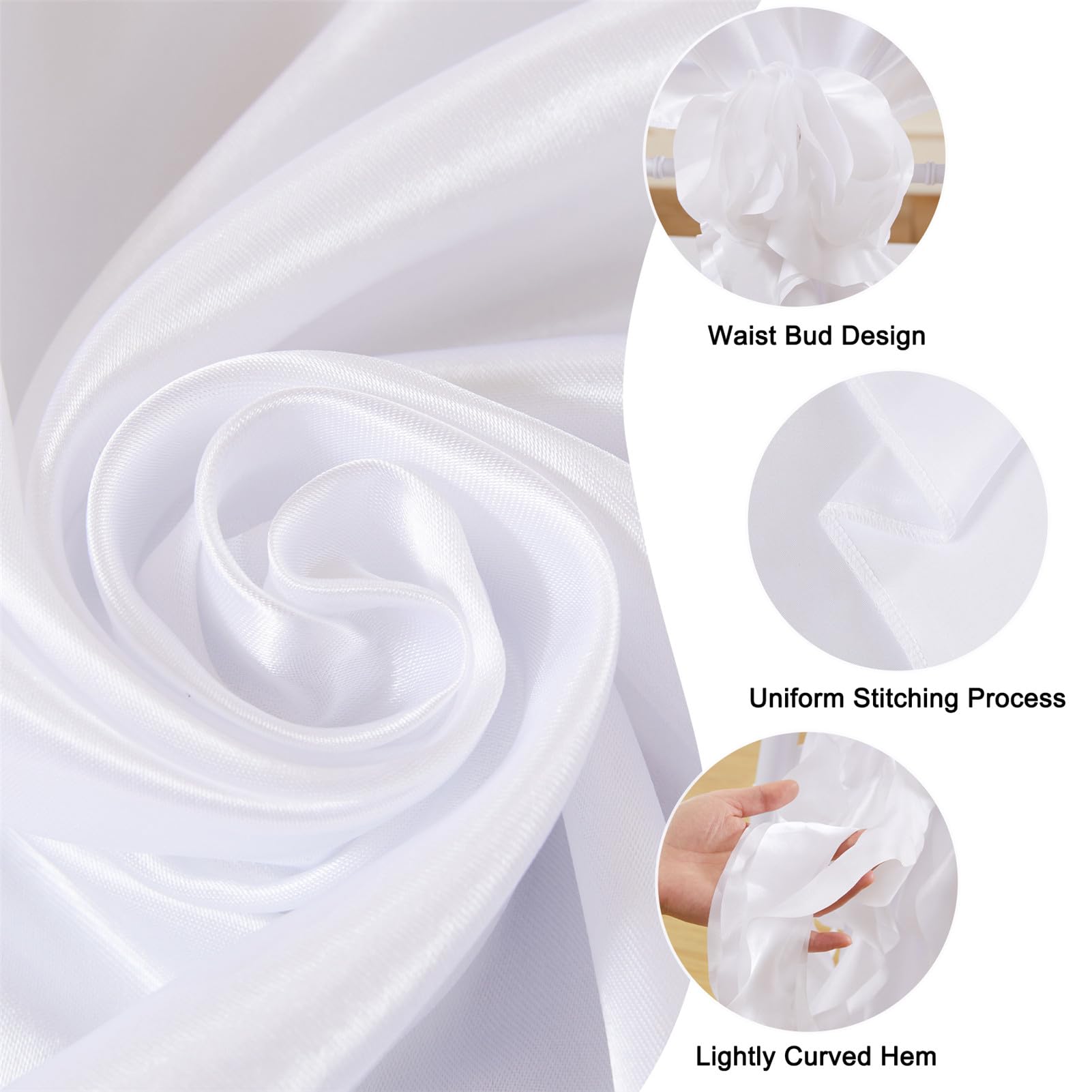 Chiffon Hoods Mit Rüschen - Stuhlbezug Für Hochzeiten 130x110cm In 23 Farben