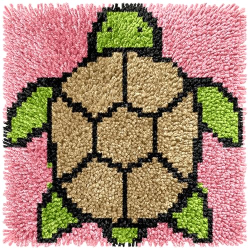 Image of Latch Hook Kits for Adults Beginners, Rug Hooking Kit 30*30cm Small Home Decor Rugs Making Kit with Crochet Tool & Precut Yarns and Coded Canvas Christmax Halloween Craft Gifts for Women Mom