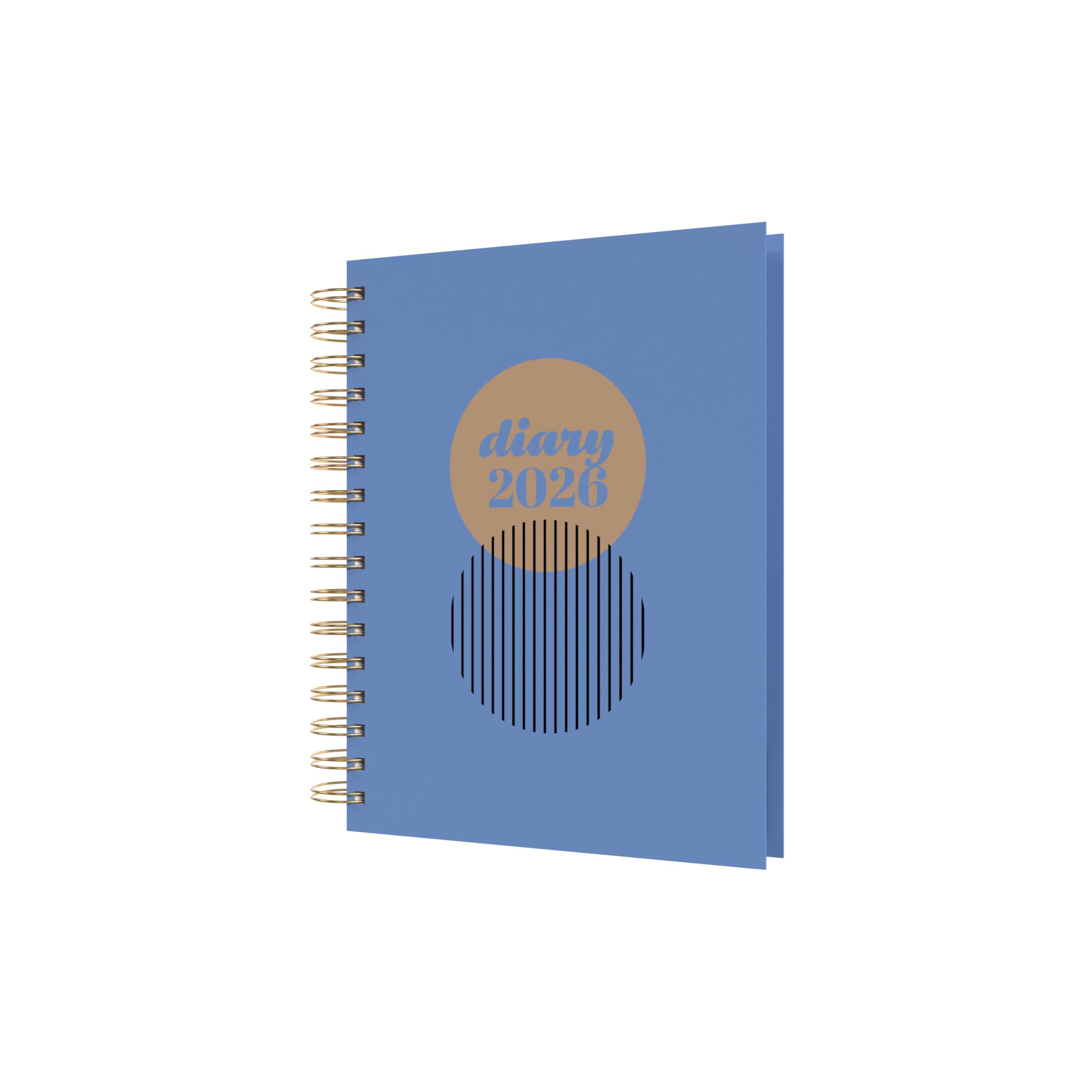 Collins - Scandi - 2026 12 Month Calendar Year Planner, Week-To-View Diary, A5 Wiro Bound Hard Cover - Blue (E-PW53.60-26)