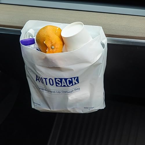 AUTOSACK - 50 bolsas de basura portátiles para automóvil, autoadhesivas y desechables, de pie, para automóvil, cocina, oficina y exteriores