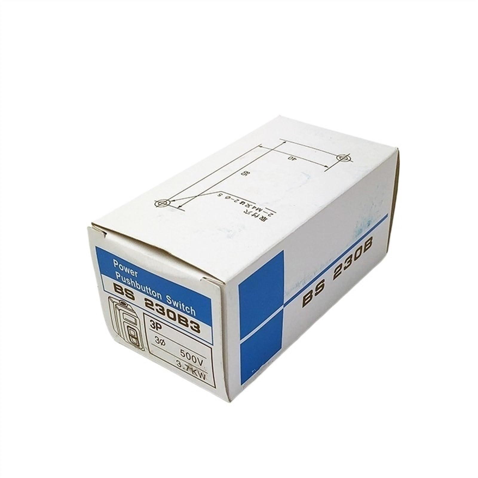 Interrupteur à bouton-poussoir marche-arrêt avec boîte, 220V/380V, triphasé, 3P, for machine de découpe, 3,7 kw/7,5 kw, remplacement de BS-230, BS 230B3 (Color : 7.5kw)