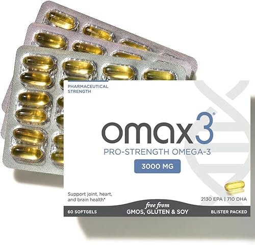 Miniatura 2 de Omax3 Pro-Strength - Aceite de pescado omega-3 ultra puro, 1000 mg, máximo apoyo profesional para articulaciones y músculos, certificado EPA DHA