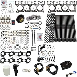6.0L Revive #4 Kit w/Aftermarket Studs Head Gaskets Oil Cooler Stand Pipes Coolant Filtration Blue Spring Gskts STC - Fits Ford 6.0L Powerstroke Kit - 03-05.5 18MM Dowel - DK Engine Parts (18-4R)