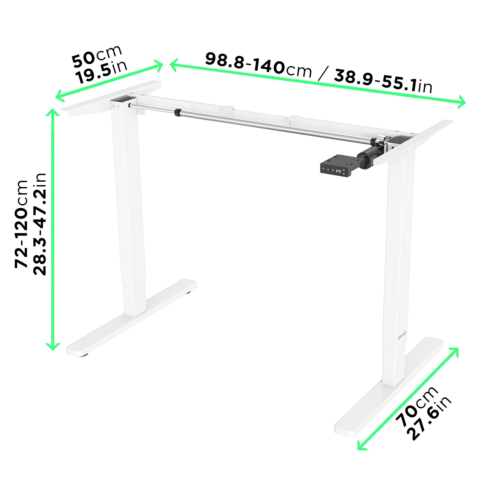 Duronic TM12 WE Telaio Elettrico Sit Stand Bianco | Controller con preset, movimento fluido, workstation professionale, gestione cavi