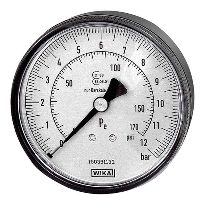 RIEGLER 136795-39.701 Manometer ø 80 mm, ungeeicht, Anschluss hinten, 1Stk