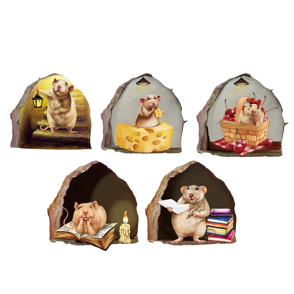 Generic Mouse Reading Book 3D Wall Decals, Peel & Stick Wall Murals, Ideal For Kids...