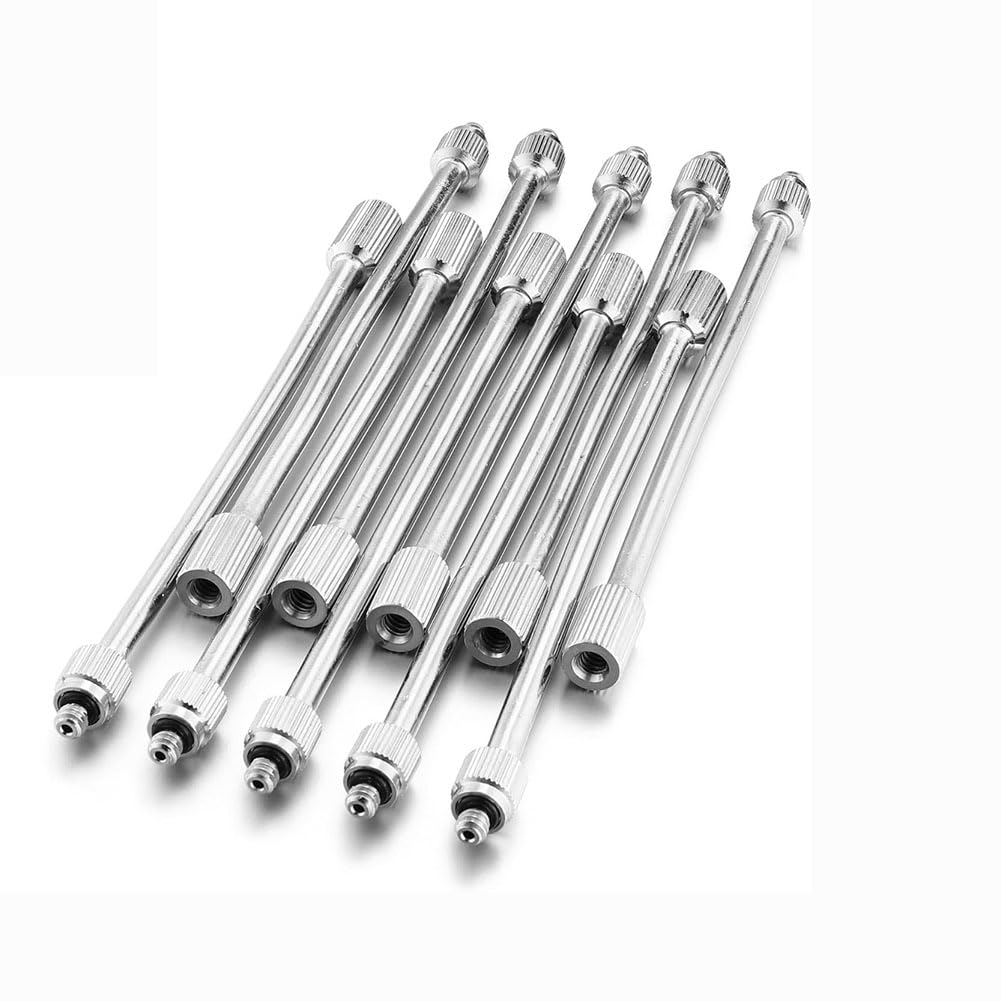 SXITHGKDW 10Pcs Mister Nozzles Brass Mist Nozzle Rod,Flexible Nozzle Extensions, Brass Mist Rod for Outdoor Garden Misting System 3/16 20cm/(7.8In)