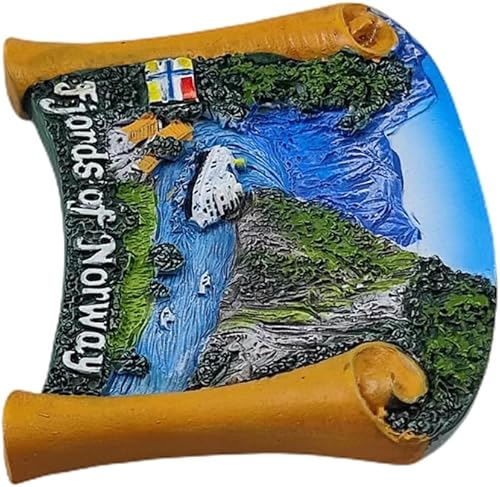 Miniatura 5 de Imán de nevera 3D de Fiordos de Noruega, regalo de recuerdo de resina hecho a mano Noruega, imán para refrigerador para el hogar y la cocina