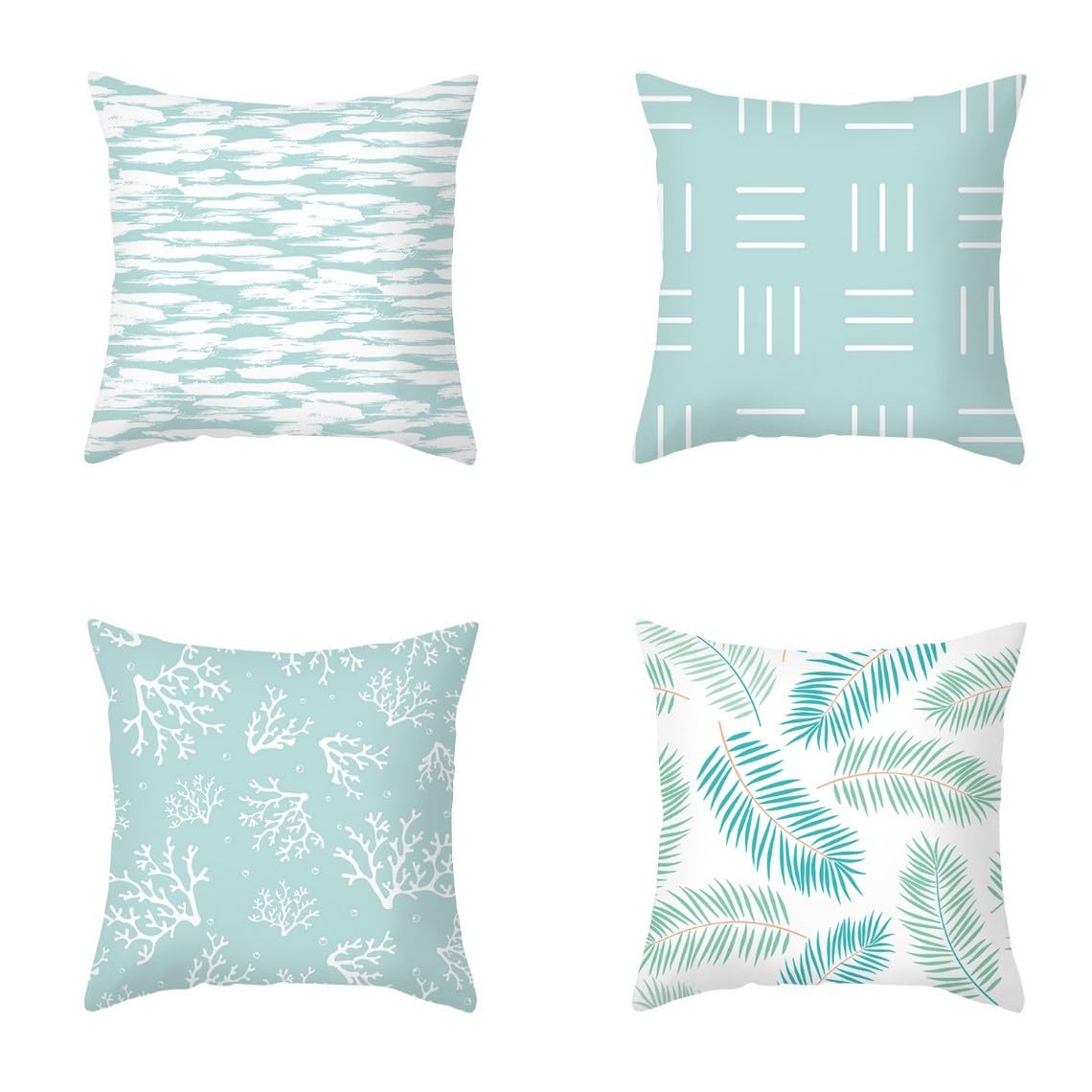 Chenlane Silk Couch Pillow Covers Set Outdoor Sofa Cushion Geometric Art, Rustic For Sectional Bright Smooth Thickened 50x50 cm, 4Pcs