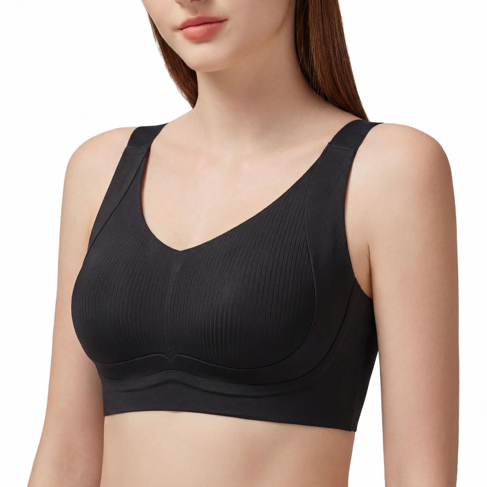 afylln Bra that Makes Your Breasts Look Smaller (Improved Training for Mammary Glands), W-shaped Soft Support, 6.1 inches (15.5 cm) Underarm Height, Non-Slip, Wireless, Seamless, For Day and Night-picture-10
