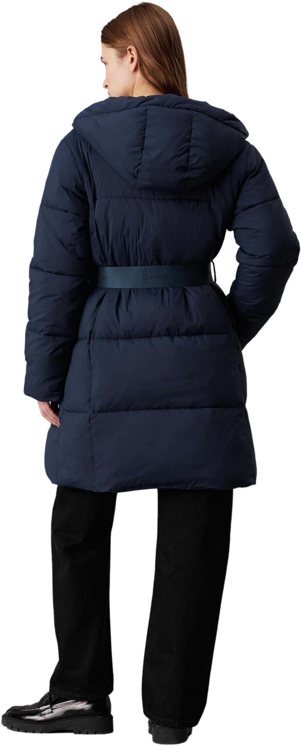 Calvin Klein Kurtka puchowa Kobiety Pasek Z Logo Długi Puffer J20j224122