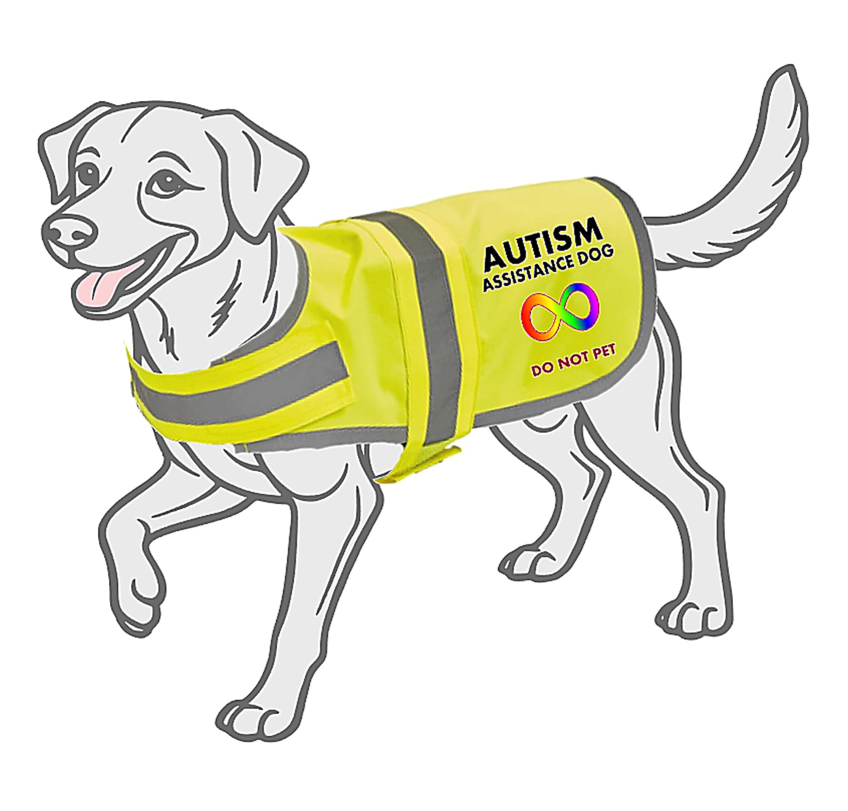 Autism Assistance Reflective Dog Vest, Hi Vis Jacket, K9 hi-viz, Keep you Safe on the Roads, Safety dog clothing, Pet Coat (Red, L)