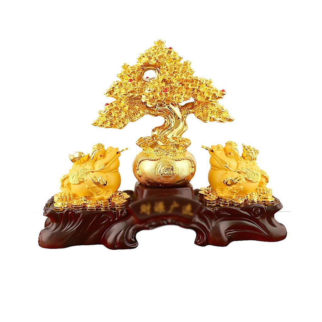 HCZKIUJY Luck and Wealth Crystal Tree 12.20 Inch Crystal Wealth Tree Feng Shui Tree Ornaments Wealth Tree Lucky Tree Crystal Tree Wealth Tree Gift Tree Bonsai Golden Chakra Money Tree (A)