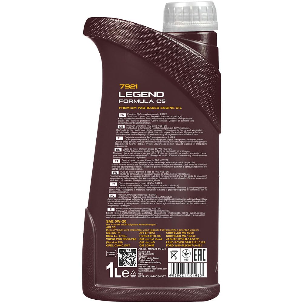 Inspektionspaket enthält 6 L Motoröl 0W-20 Legend Formula C5 Ölfilter Luftfilter Innenraumfilter Verschlussschraube für XC60 II 246 2.0 B4 Mild-Hybrid AWD XC90 256 B5 D5 V60 225 227 T6