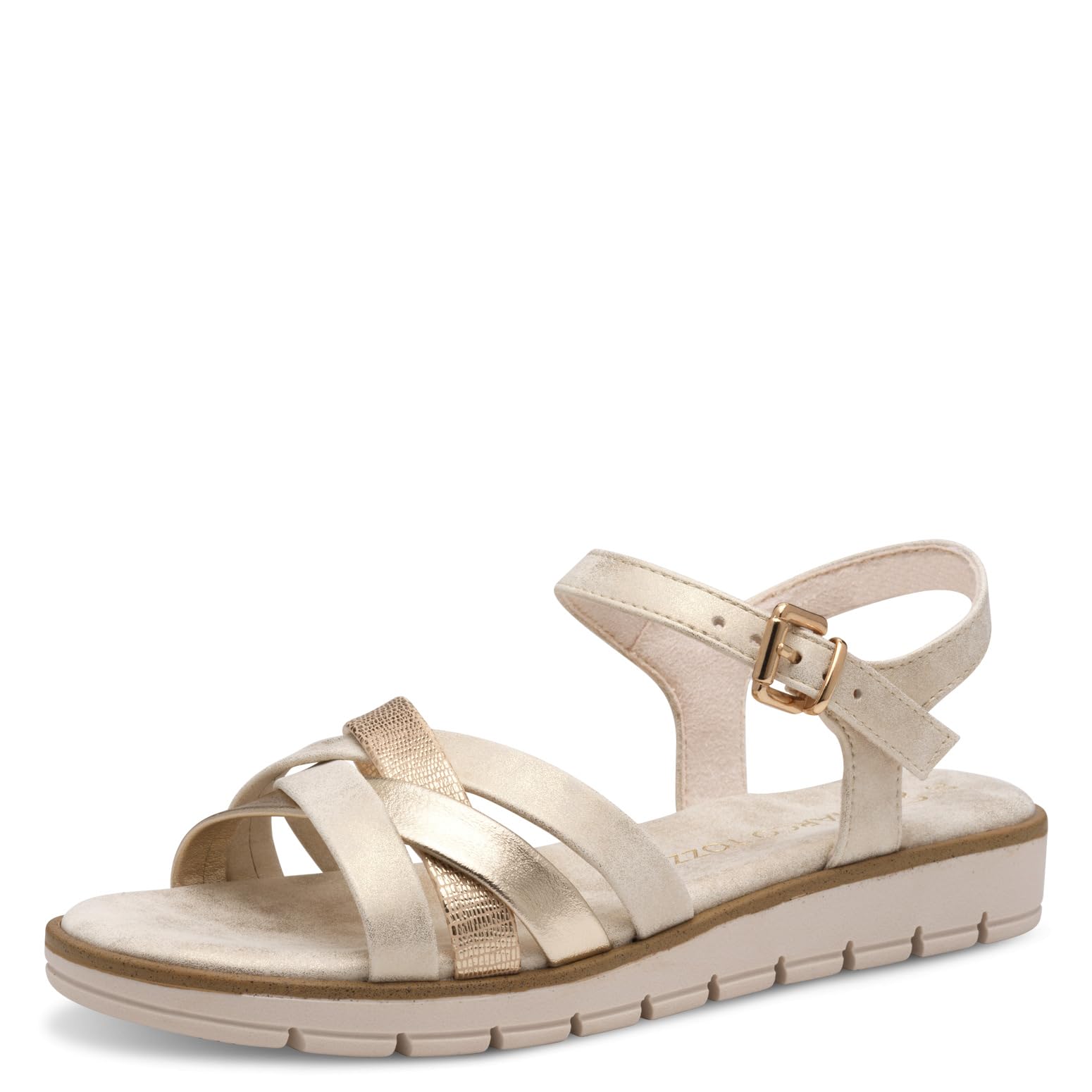 MARCO TOZZI Women's 2-28604-44 Sandals, Dune Met Comb, 9 UK